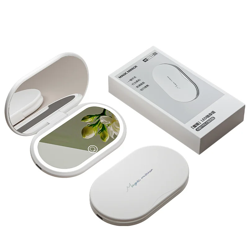 

Luxury High-End LED Smart Makeup Mirror, Handheld Portable Small Mirror For Women, With Light And Foldable Design