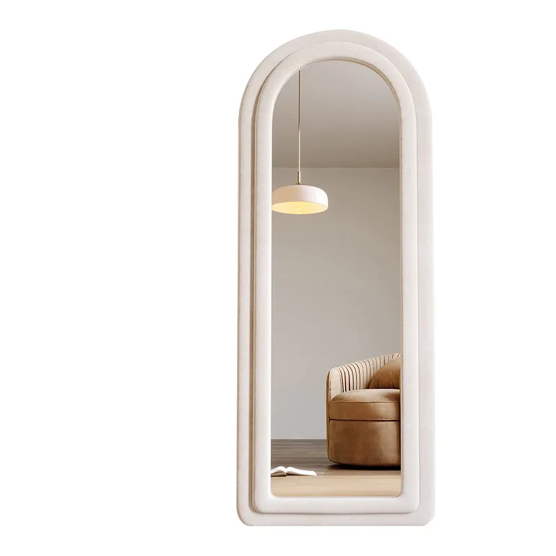 

Full-length mirror home full-length mirror wall-mounted girl bedroom living room Internet celebrity retro French arch fitting