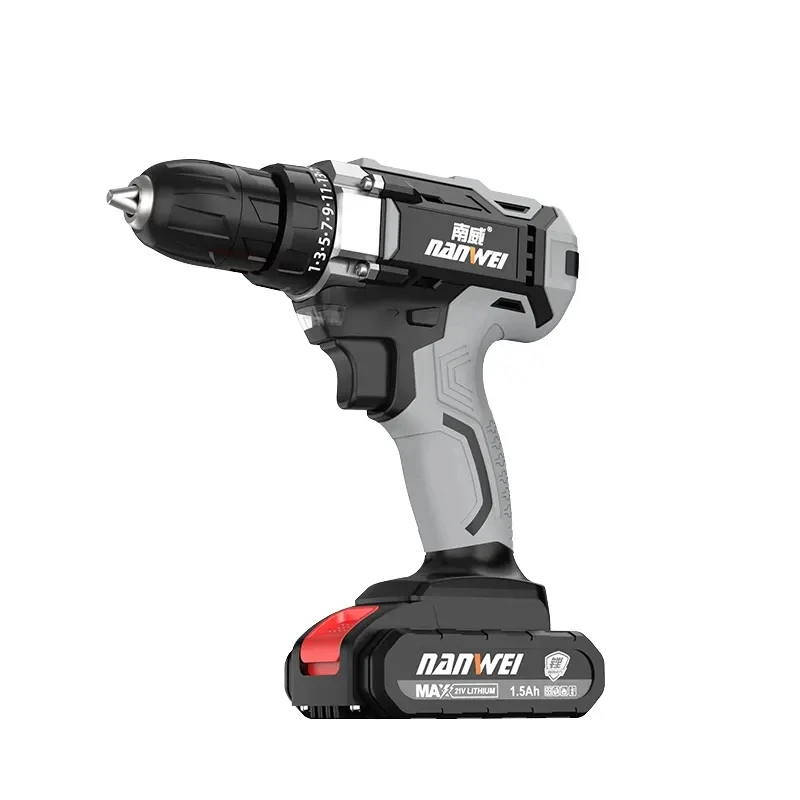 

Аккумуляторная дрель-шуруповерт 21В 1.5Ач, бесщеточная, с литиевой батареей, набор инструментов для сверления