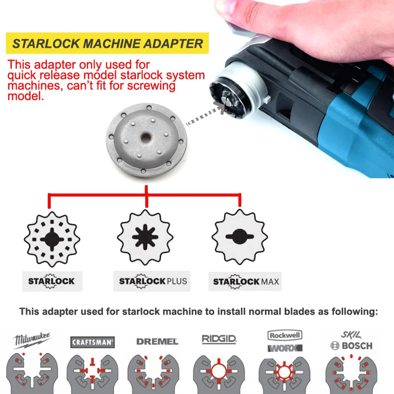 Adaptador de conector de máquinas para cuchillas de vástago Universal OIS, cambio Starlock a cuchillas normales, adaptador de hoja de sierra