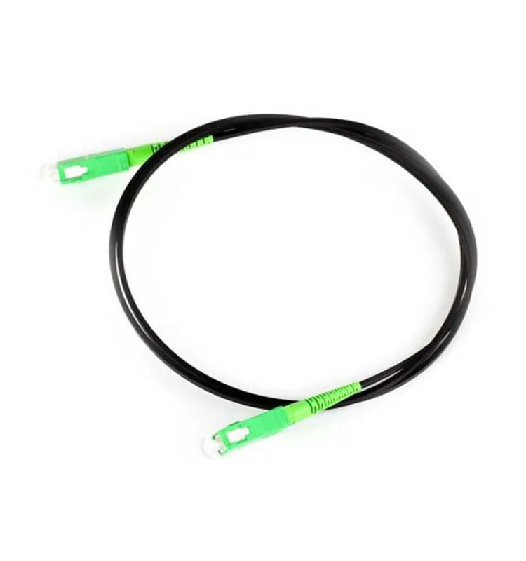 Single Mode Fiber Patch Cord, FTTH Drop Cable com fio de aço, Jaqueta LSZH preta, SCAPC G657A1, interior, 100m