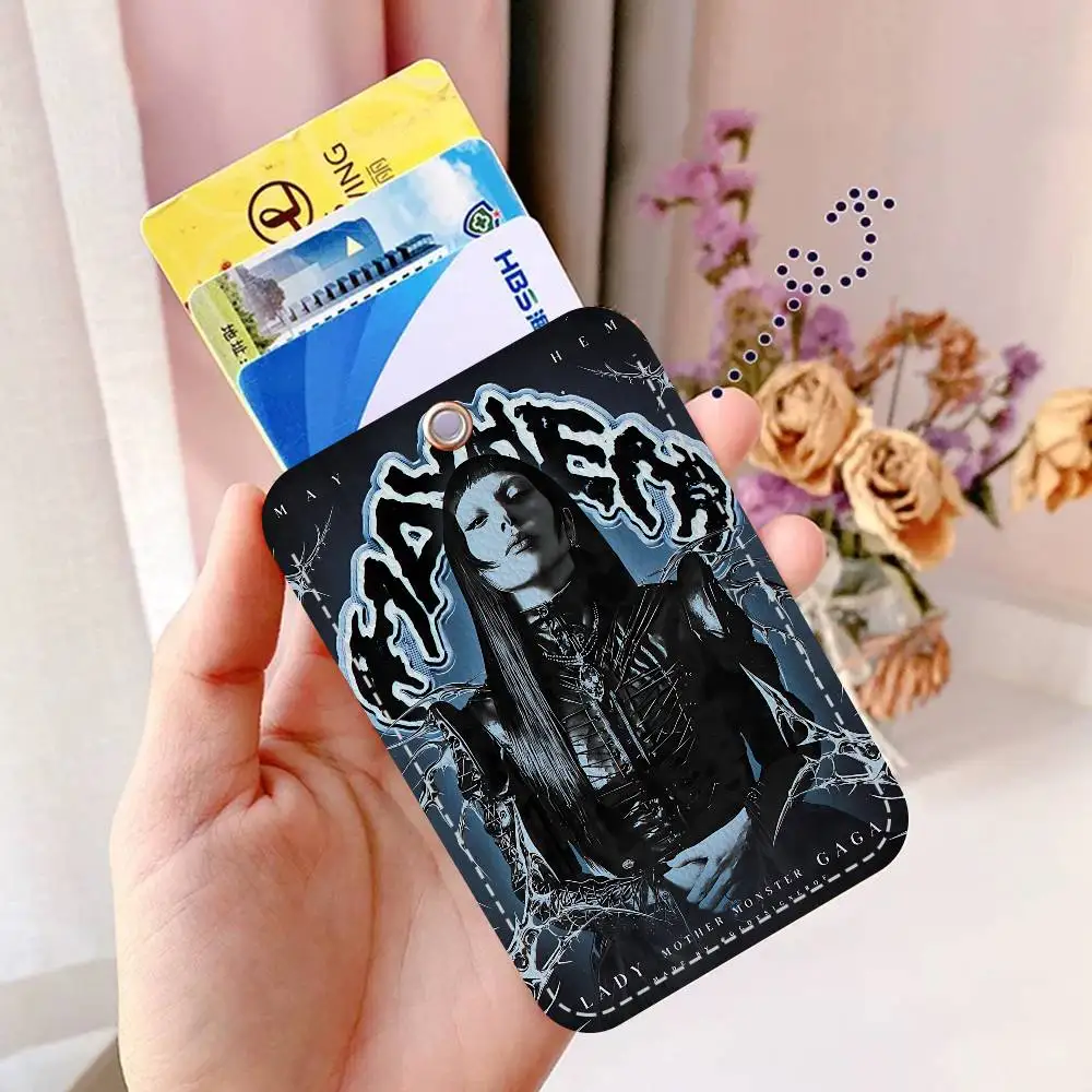 الكلاسيكية المغني L-Lady G-Gaga الكرتون بطاقة المفاتيح أنيمي الأزياء قلادة حقيبة معرف الباب بطاقة حالة حافلة بطاقة لطيف #4