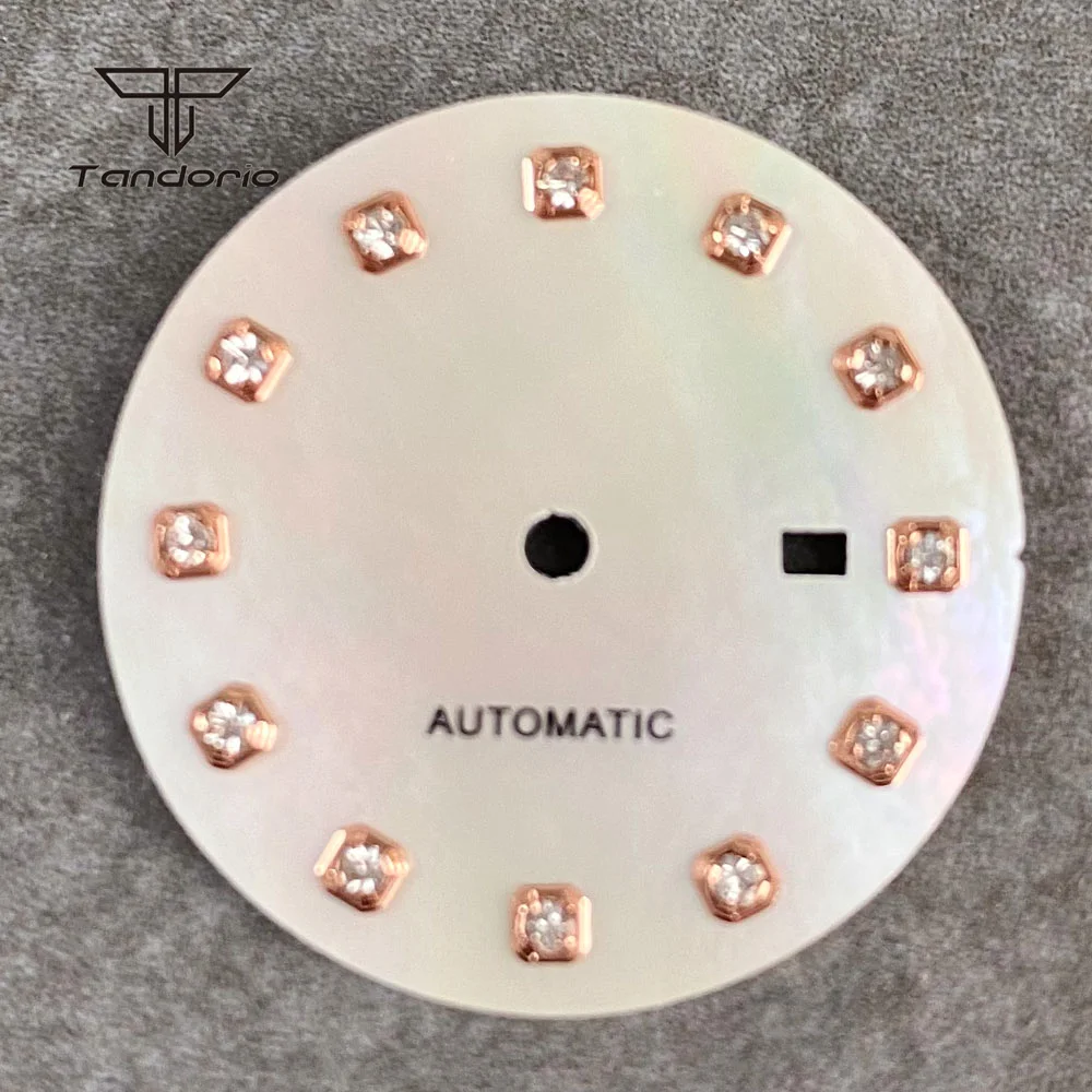 24.54mm Multicolor Sunburst Face Automatic Watch Dial Date Window Fit NH05 Movement Women Wristwatch Accessories Diamond Markers