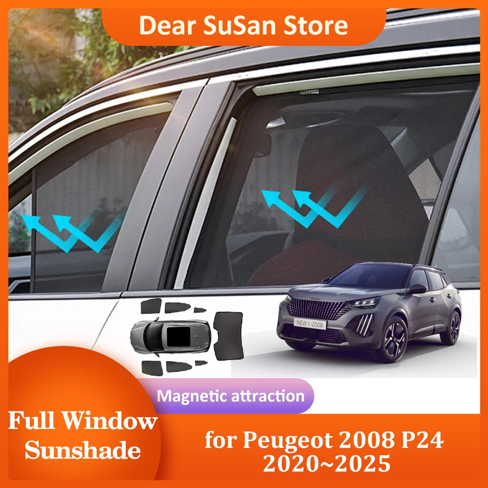 

Автомобильный Магнитный солнцезащитный козырек для Peugeot 2008 P24 2020 ~ 2025 2021 2022, занавеска на ветровое стекло на крышу, солнцезащитный козырек, аксессуары для крыши