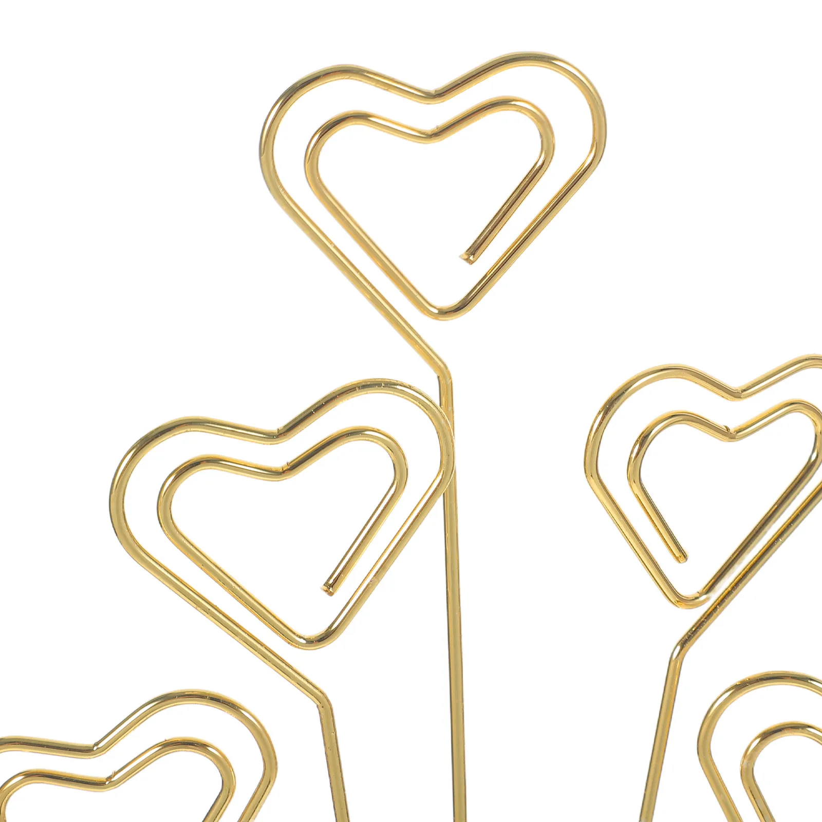 Golden Heart Photo Holder 5-Branch Tree Clip Stand Round Base Desk Display Elegant Card Tree Holder for Office Party Wedding