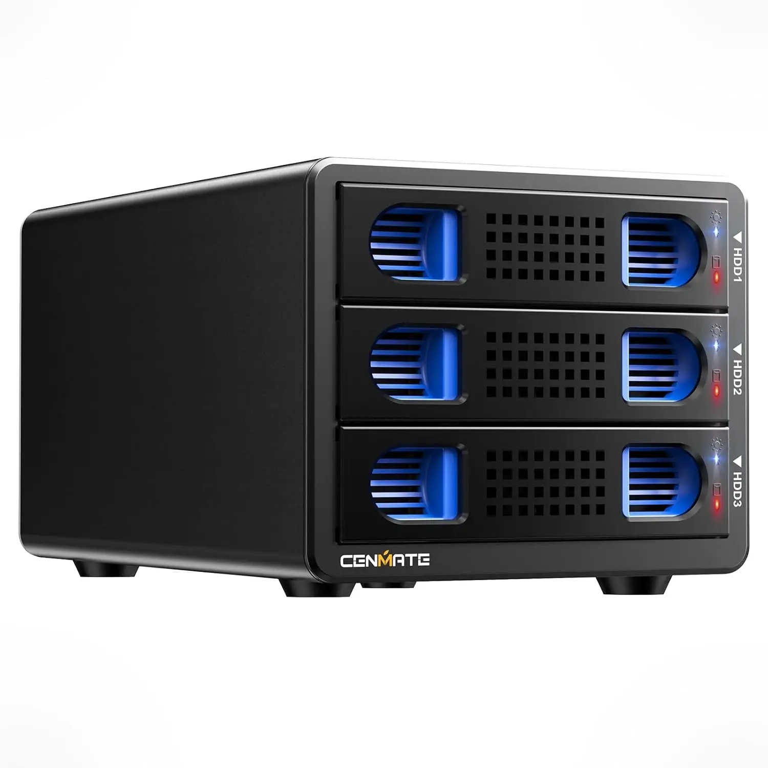 

3 Bay Aluminum Hard Drive Enclosure with Cooling Fan for 2.5"/3.5" SATA HDD/SSD, USB A/C 3.0, Hot Swappable, Tool-Free DAS