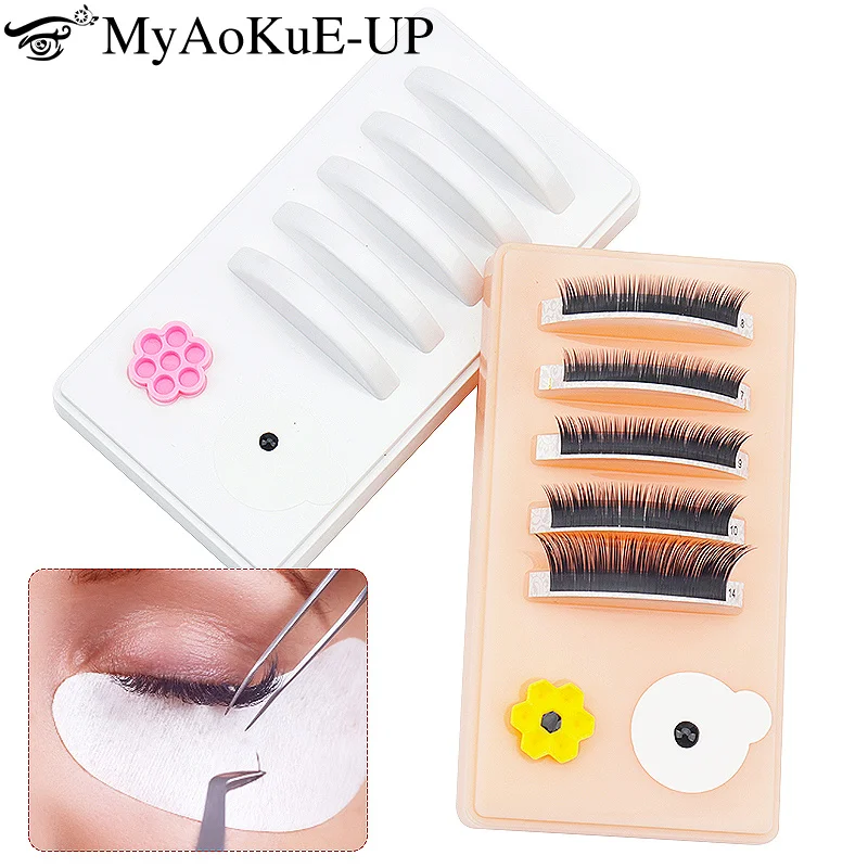 1pcs Eyelash Extension Palette With Cover Dust-Proof Lash Lifting Supplies Acrylic Eyelashes Extension Tablet Tray Plate Stand