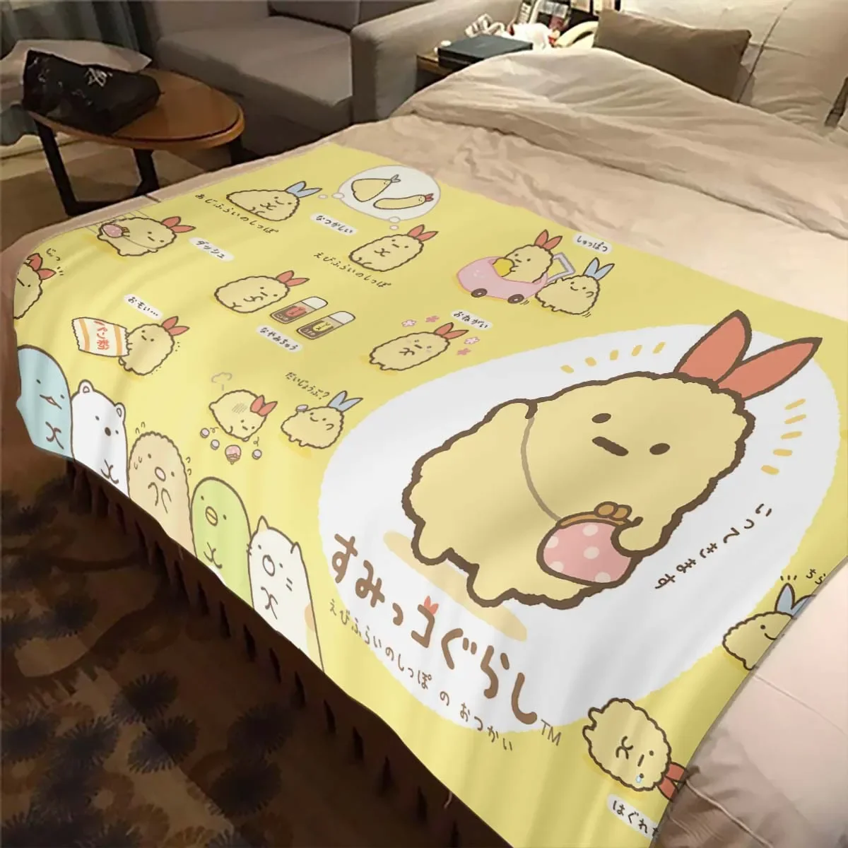 Cute Sumikko Gurashi Cartoon Flannel Throw Blanket Ultra Soft Thin Blanket Living Room Bedroom Sofa Covers Office Warm Blanket