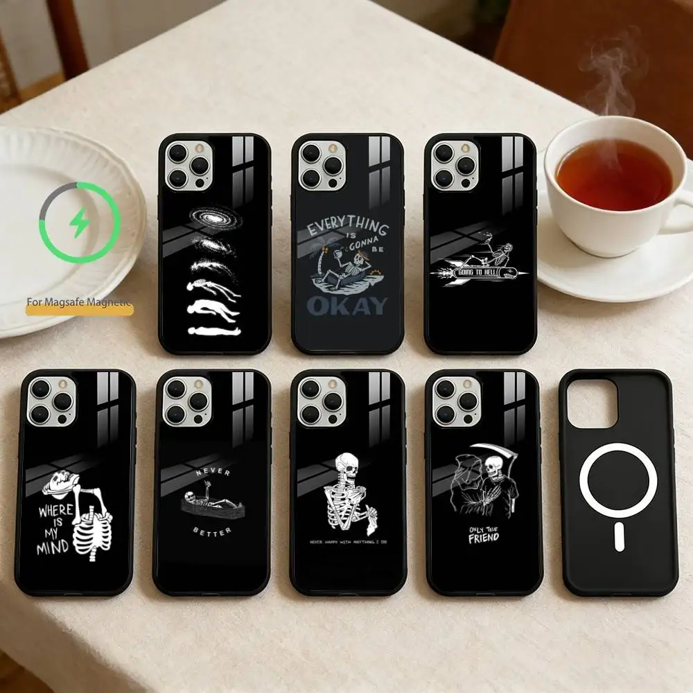 

Dead Skull Phone Case For iPhone 17,16,15,14,13,Pro,Max,Plus,Magnetic For Magsafe Wireless Charging