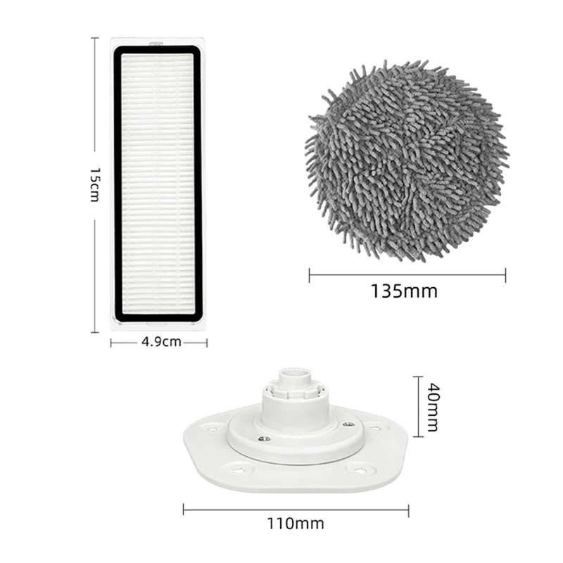 Сменный Набор насадок для швабры с Hepa-фильтром для самоочищающегося робота Xiaomi Mijia Pro STYTJ06ZHM, запасные части, аксессуары