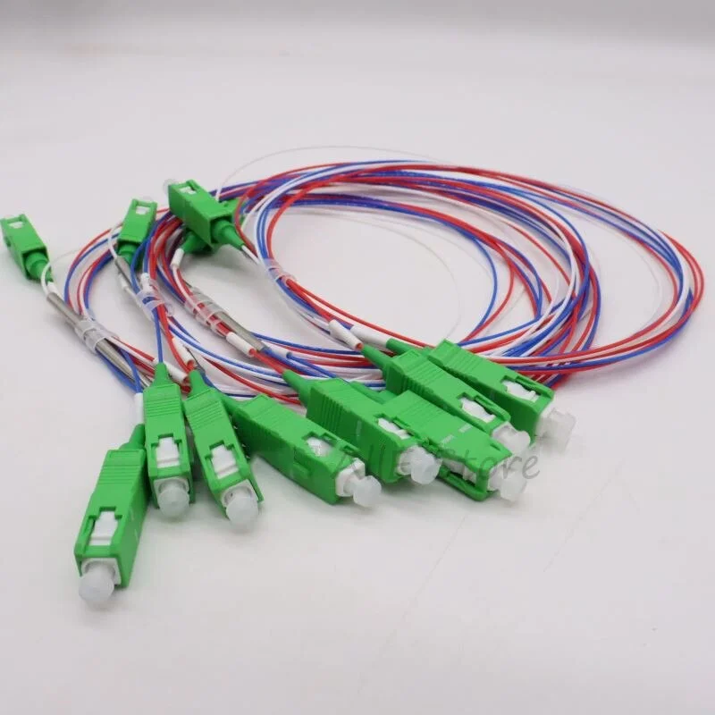 Imagem -04 - Divisor de Fibra Óptica com Conector Pcs 1x2 1x2 10 90 20 80 30 70 35 65 25 75 15 85 95 sc Apc sc Apc