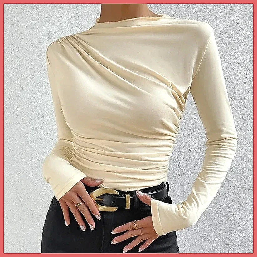 

Vintage Women Long Sleeve T-Shirt Warm Winter Blouse Casual Sexy Tops Autumn Spring