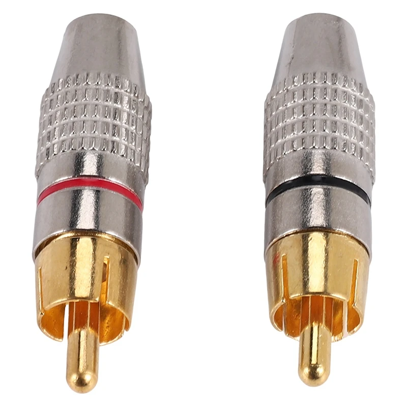 【B12B】20 Pcs RCA Plug Audio Video Locking Cable Connector Gold Plated
