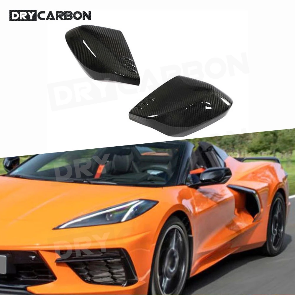 

Накладки на зеркала заднего вида автомобиля, сухой карбон для Chevrolet Corvette C8 2020-2023, комплекты дополнительных корпусов боковых зеркал