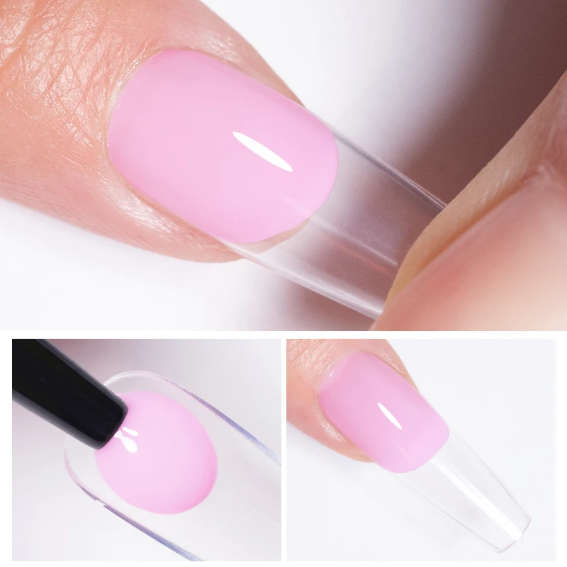 BOZLIN 15ml Nail Tips Gel Nude Clear Transparent Nail Gel Soak Off UV LED Nail Art Gel Varnish Function Gel Nail Extension