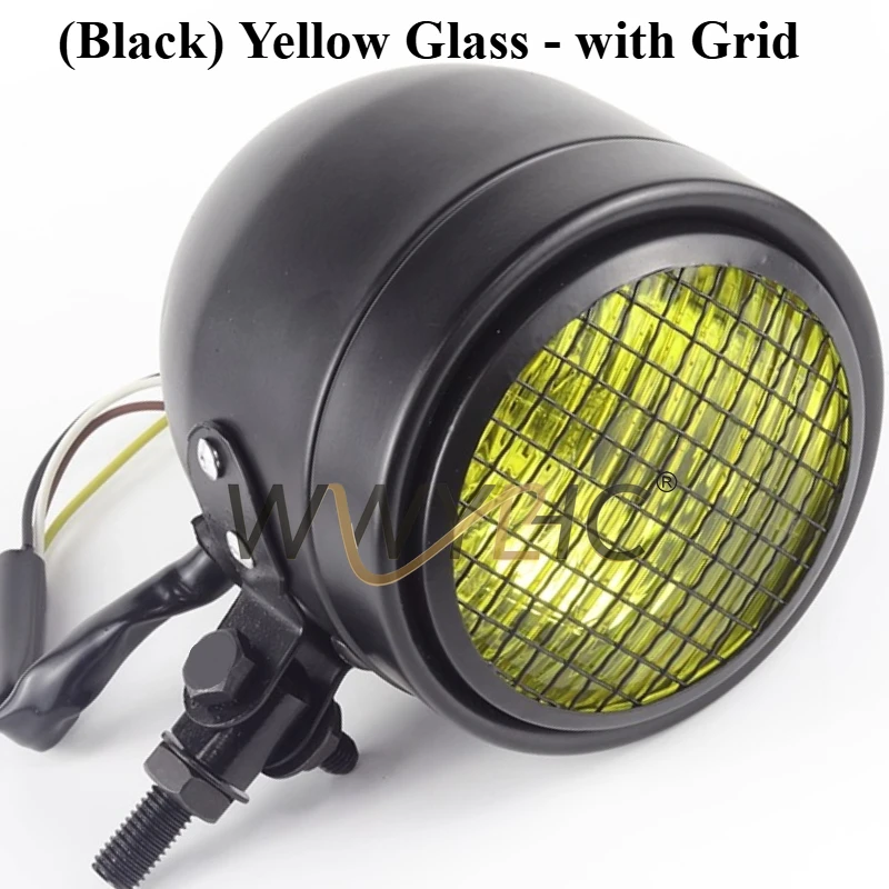 

Подходит для ретро-мотоциклетных фар диаметром 10 см, 4 дюйма. Железный корпус с сетчатыми фарами. Фары CG.