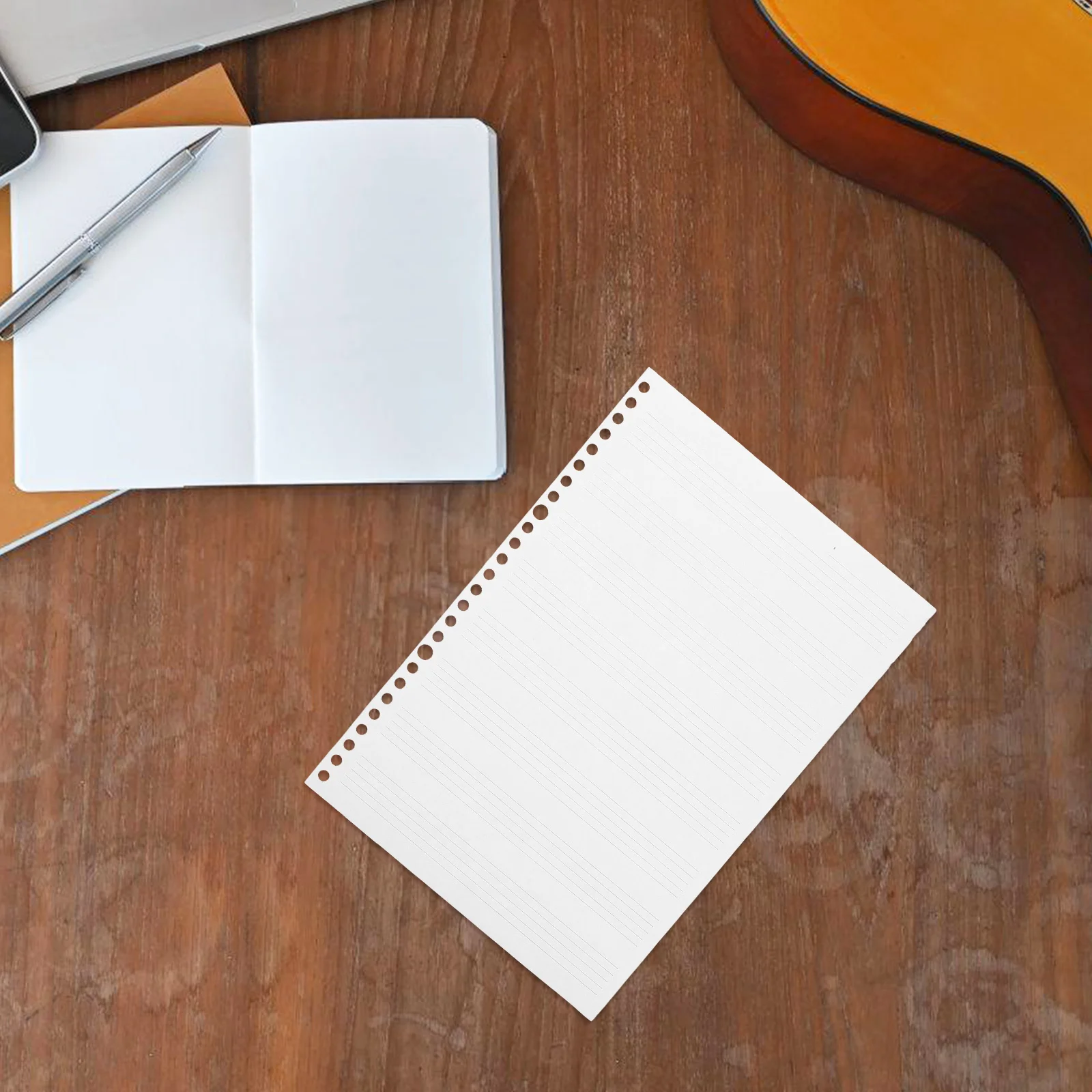 

2 Books Music Refill Loose-Leaf Staff Paper Blank 10x7 for Musicians Students Piano Practice Composition Staff Paper