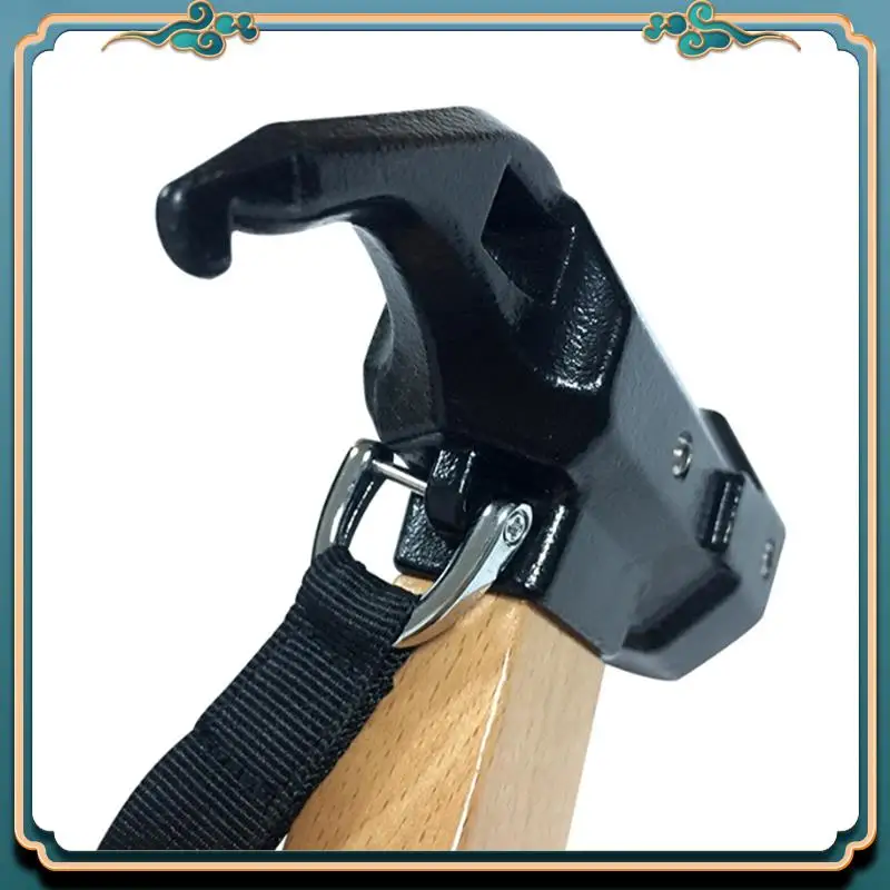 

1 PCS Wooden Handle Sheep Horn Tent Ground Nail Hammer Life-Saving Tool Hammer Black