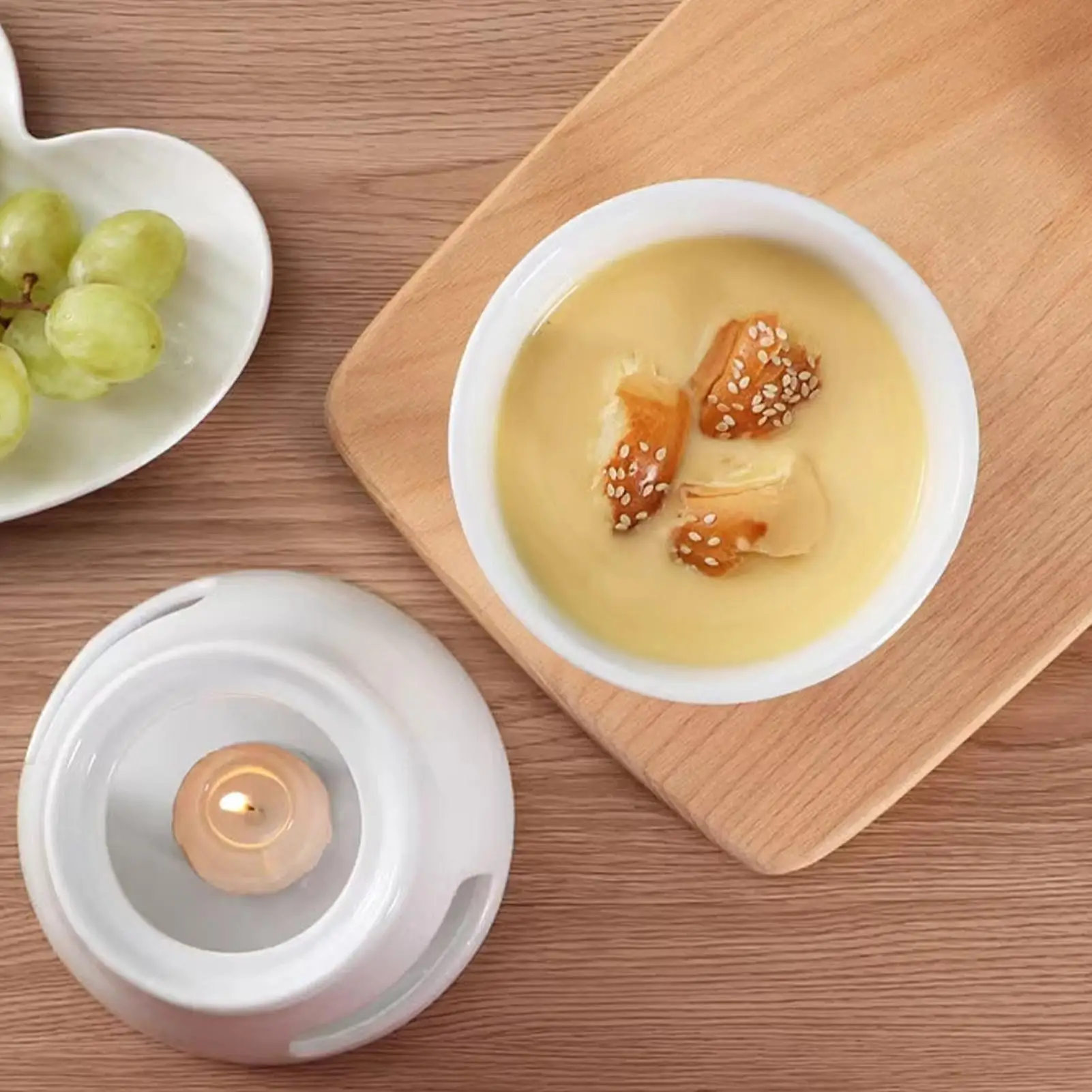 

Кружка для фондю, керамическая грелка для плавления масла, личная чашка для фондю с сыром и маслом для ужина, десертный соус, сыр, конфеты, хлеб, день рождения