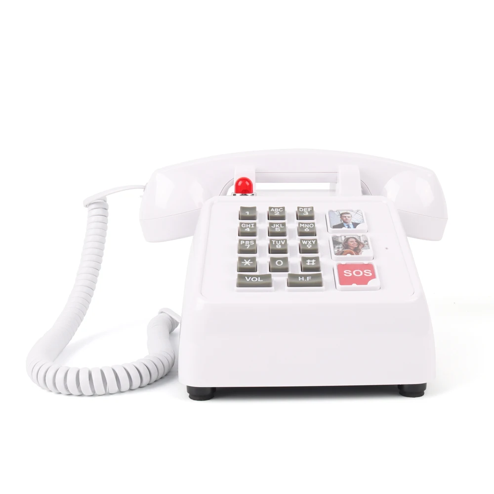 SOS remote control one-touch dialing fixed telephone for the elderly to dial 5 groups of family numbers in turn with one button