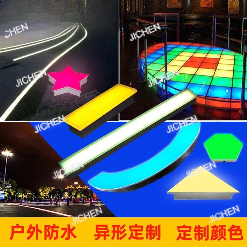 

JC Waterproof LED Floor Tile Light Rectangle Arc RGB Gravity Sensing DMX512 Square Buried Floor Panel Light Embedded