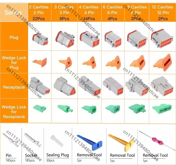 603PCS Auto Wire Connector Terminal Kit 2/3/4/6/8/12 Pin Connectors with Removal Tools