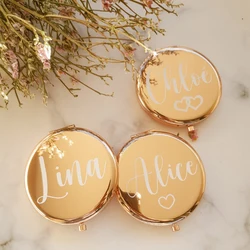 Personalized Compact Mirror Pocket Mirror Bridesmaid Gift Bachelorette Party Favors Make Up Mirror Wedding Gift Gift for Mom