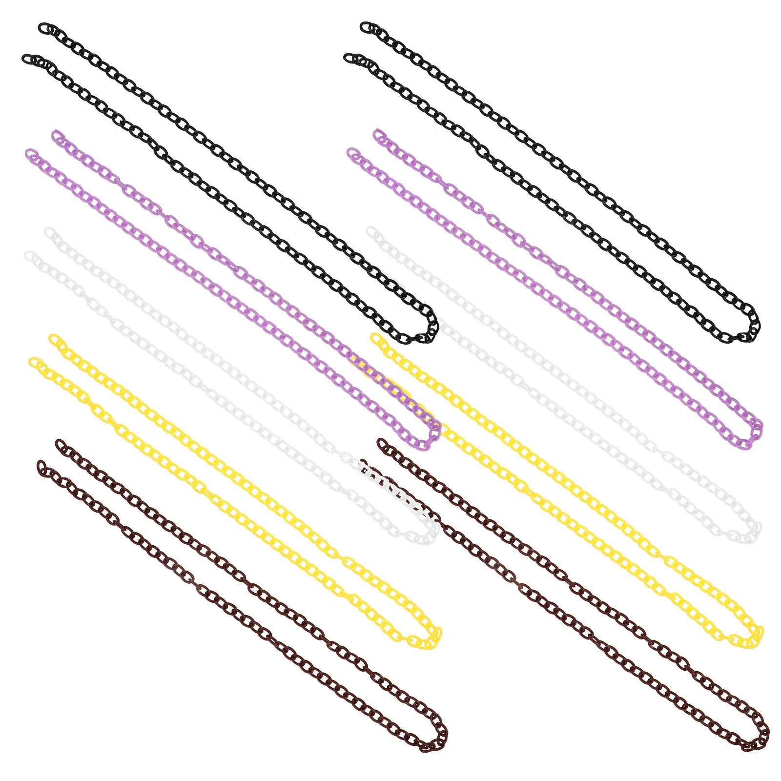 

10pcs Plastic Chain Necklace Fake Costume Jewelry Lanyard Accessories For Men Women Durable Colorful Diy Chains Eyeglasses