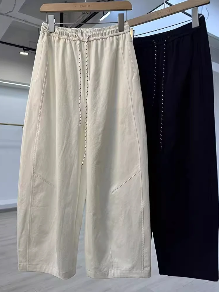 

Широкие брюки-джоггеры больших размеров (до 300 фунтов), с эластичным поясом, для работы, летние, свободные, прямые, повседневные