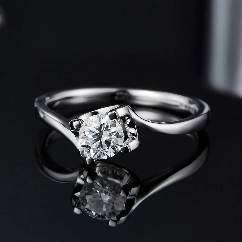 

Twisted arm bull head shining diamond wedding ring, 0.5-carat D-color laboratory-grown diamond, 925 sterling silver, a women's r