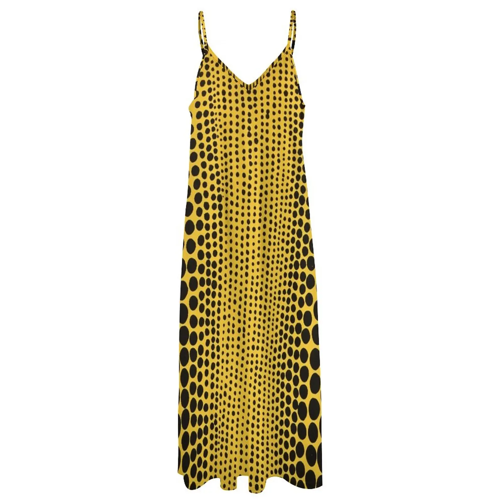 Yayoi Kusama - Yellow Dot Line Sleeveless Dress Woman clothes elegant women\'s dresses sale