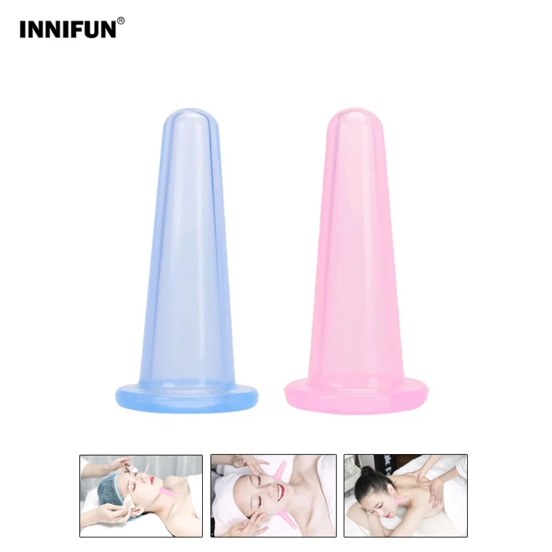 

2Pcs S Size Cupping Cup Silicone Vacuum Face Anti Cellulite Suction Cup Cupping Set Facial Body Leg Arm Massage Health Care Tool