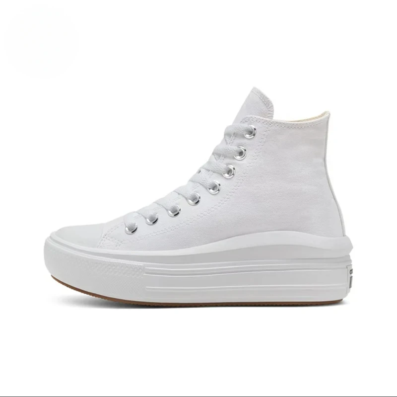 Converse Chuck Taylor All Star Move Hi White 568498C Anti-slip High-top Thick Sole Men's / Women's Canvas Shoes