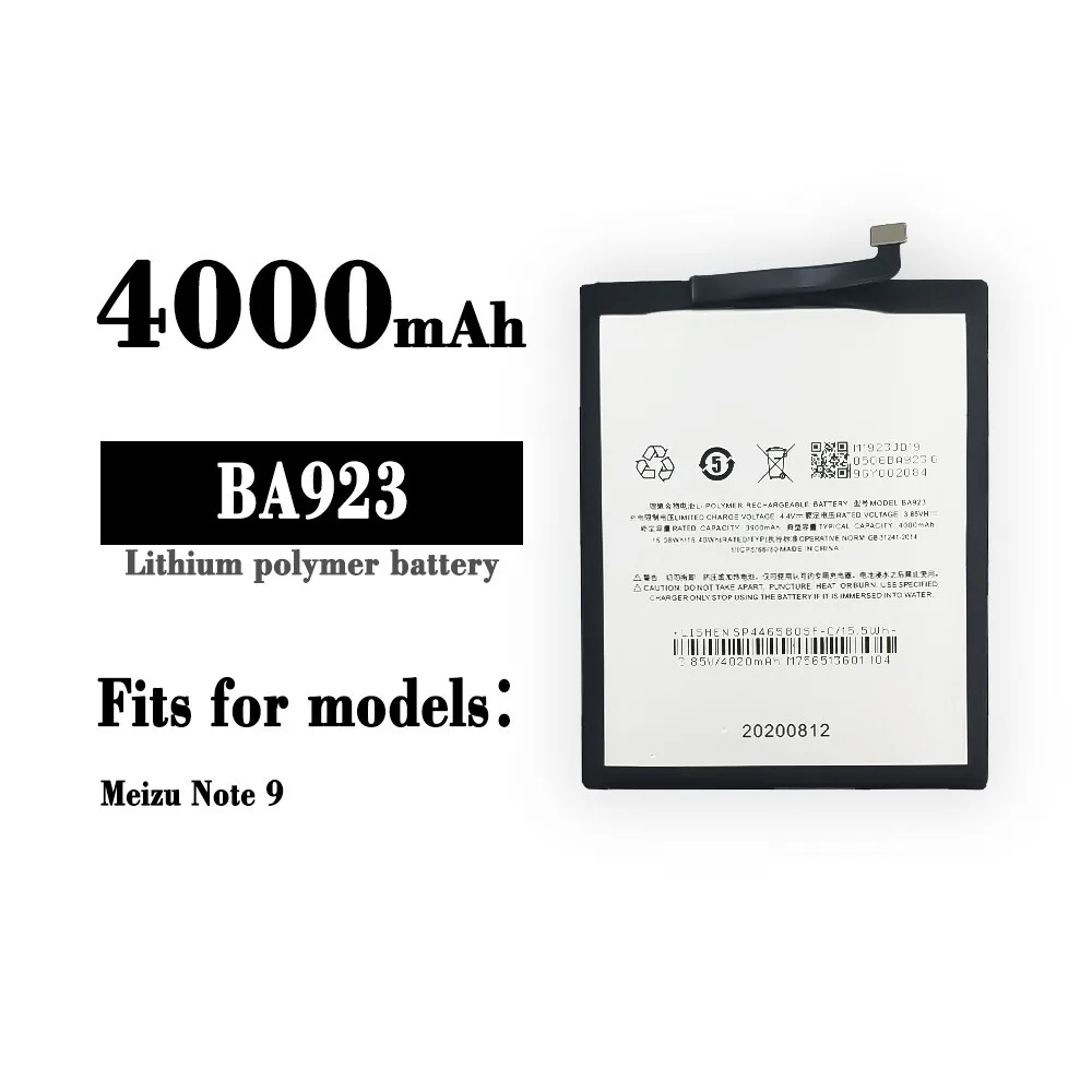 Internal Replacement New Battery For Meizu NOTE 9 Meilan Mobile Phone BA923