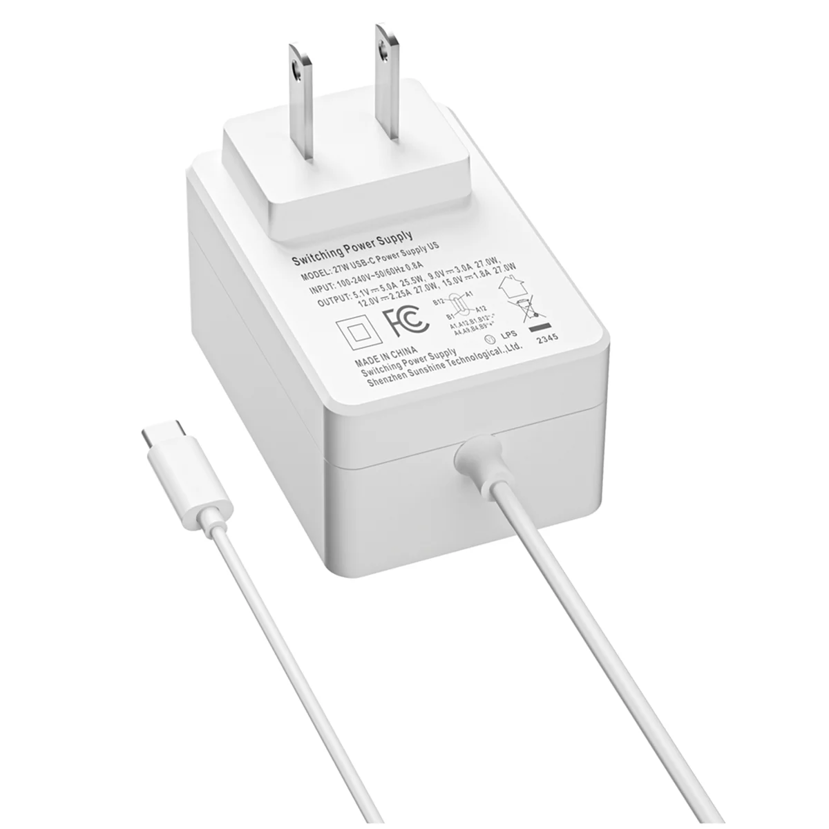 AT87-For Raspberry Pi 5 Generation Pi5 Fast Charger USB-C PD 5.1V5A Support Pd Standard Type C Interface Charger with US Plug