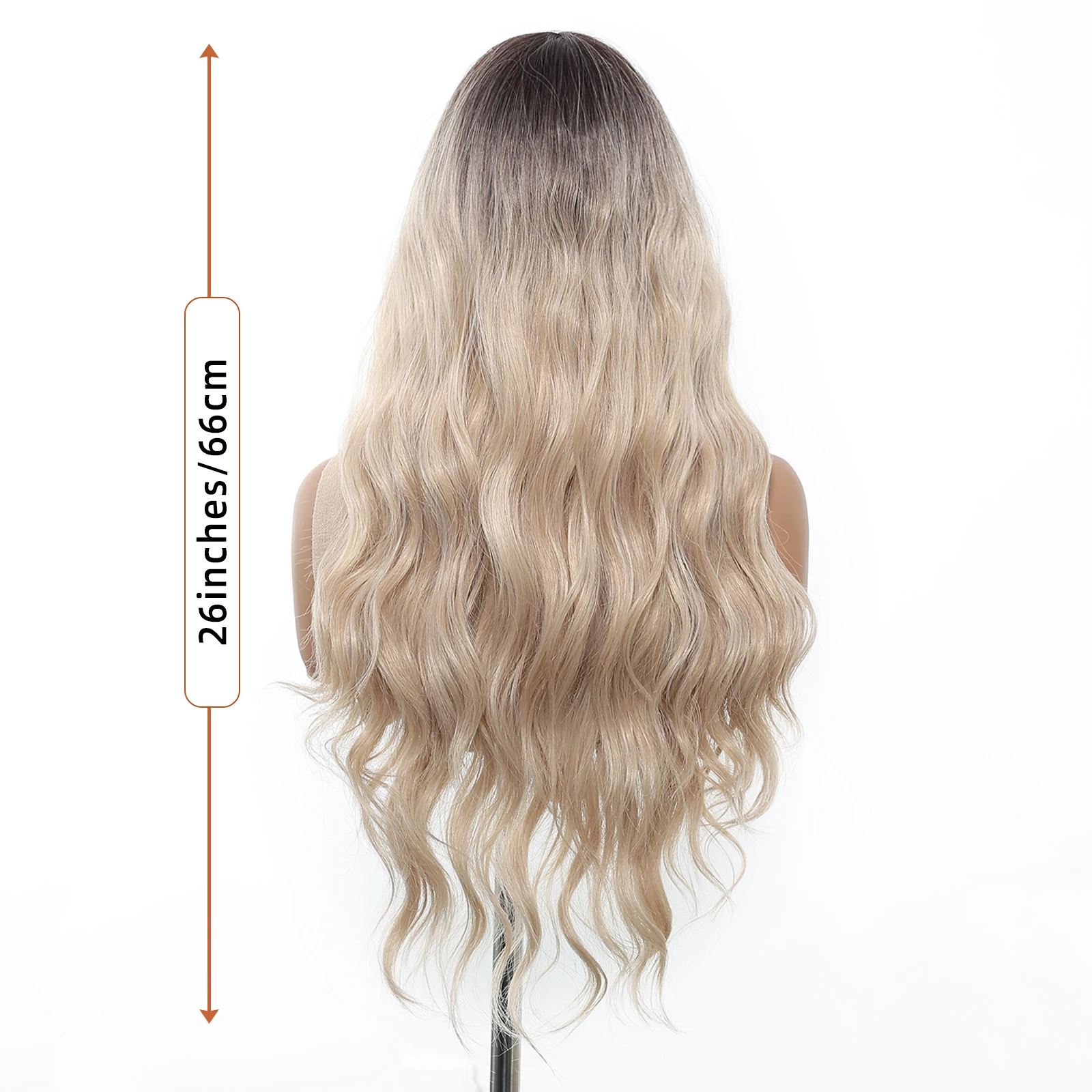 HAIRCUBE الدانتيل شعر مستعار أمامي أومبير شعر مستعار أشقر طبيعي للنساء جذور داكنة طويل مجعد شعر مستعار اصطناعي الجزء الأوسط الشعر ارتداء اليومي شعر مستعار