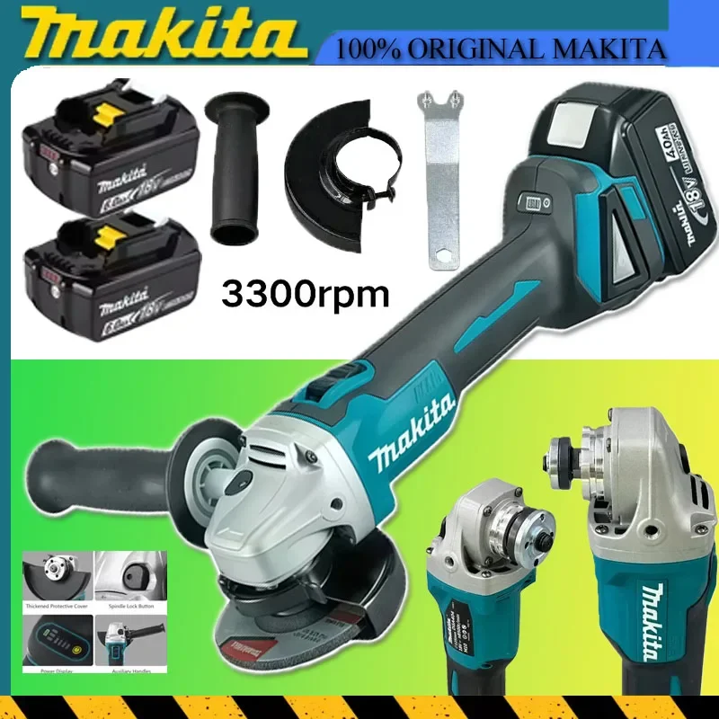 

Угловая шлифовальная машина Makita DGA404, 100 мм, бесщеточная, литиевая, аккумуляторная, высокомощная, для резки и полировки