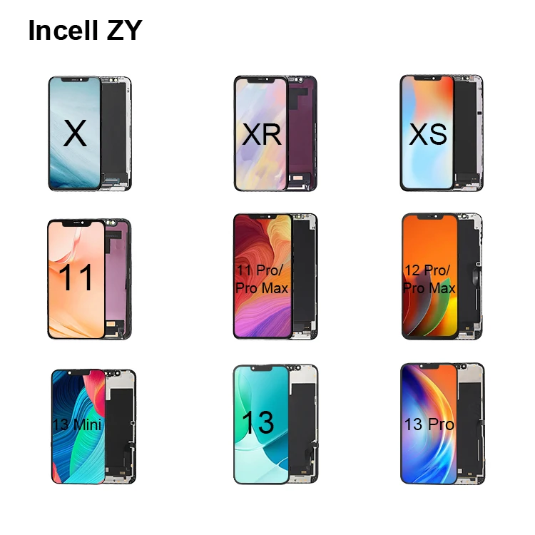 5 Stück ZY Incell für iPhone X XR XS Max 11 12 Pro Max LCD-Display für 13 14 15 16 17 Touch-Digitizer-Einheit Ersatzbildschirm – Detail 3