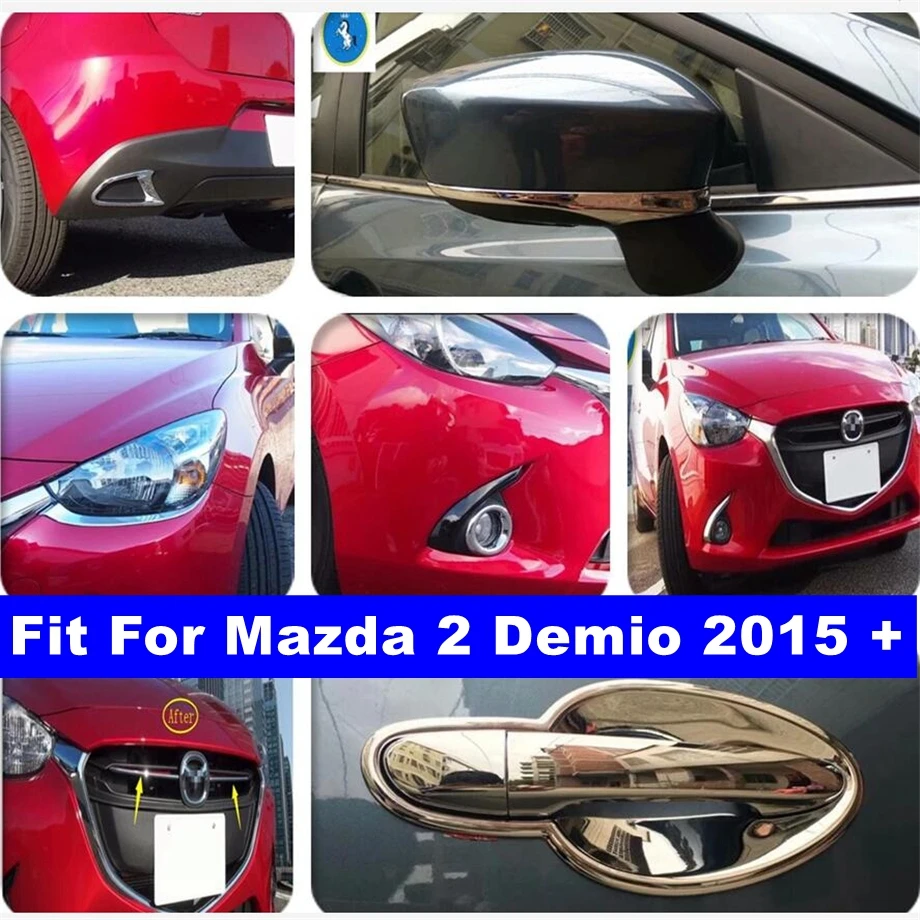 

ABS Car Front Grille Grill / Fog Light / Rearview Mirror / Handle Bowl Cap Accessories Cover Trim For Mazda 2 Demio 2015 - 2023