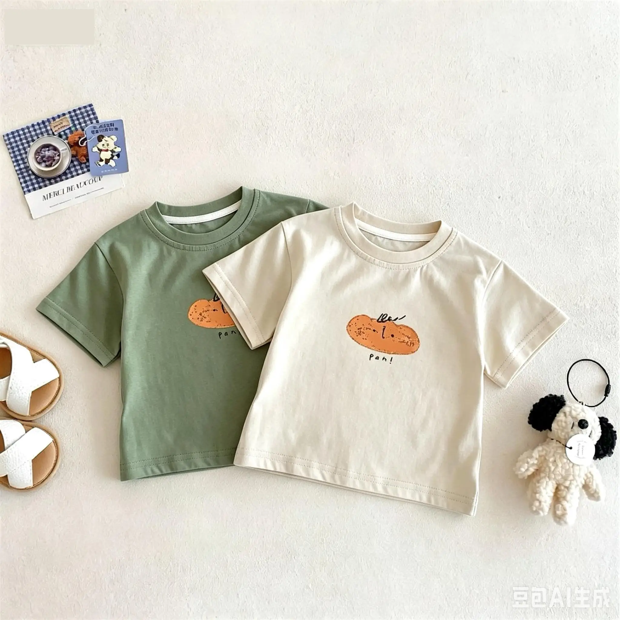 Korean Version Kids T-shirt Summer Clothing Printed Cartoon Cotton Casual Tees Short-sleeved Tops Children's Clothes T Shirts