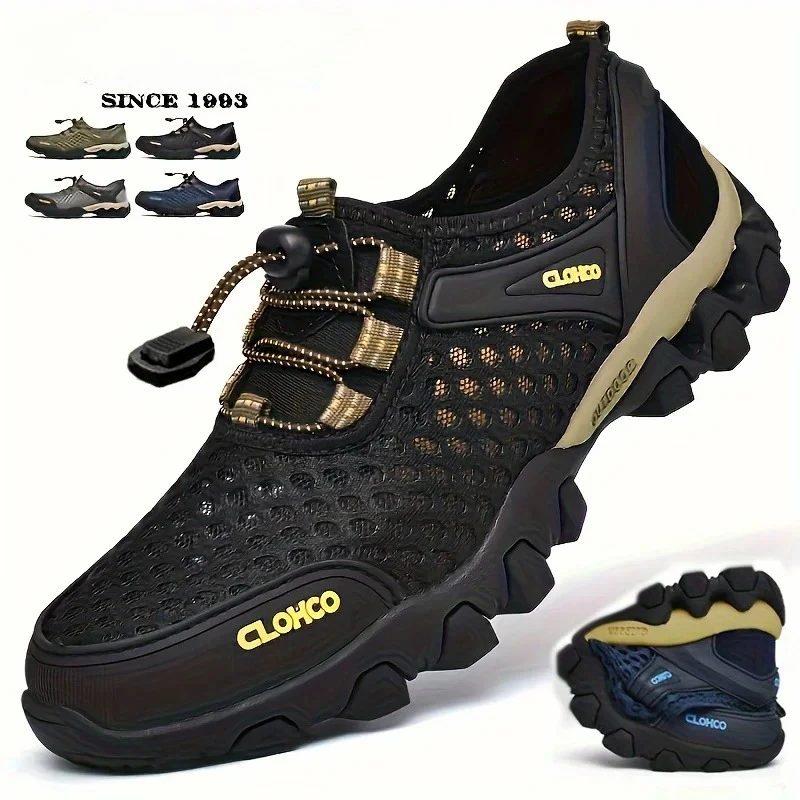 

Men's Light Mesh Sports Shoes Summer Casual Non-slip Rubber Sole Hiking Outdoor Camping Running Athletic Sports Sneakers