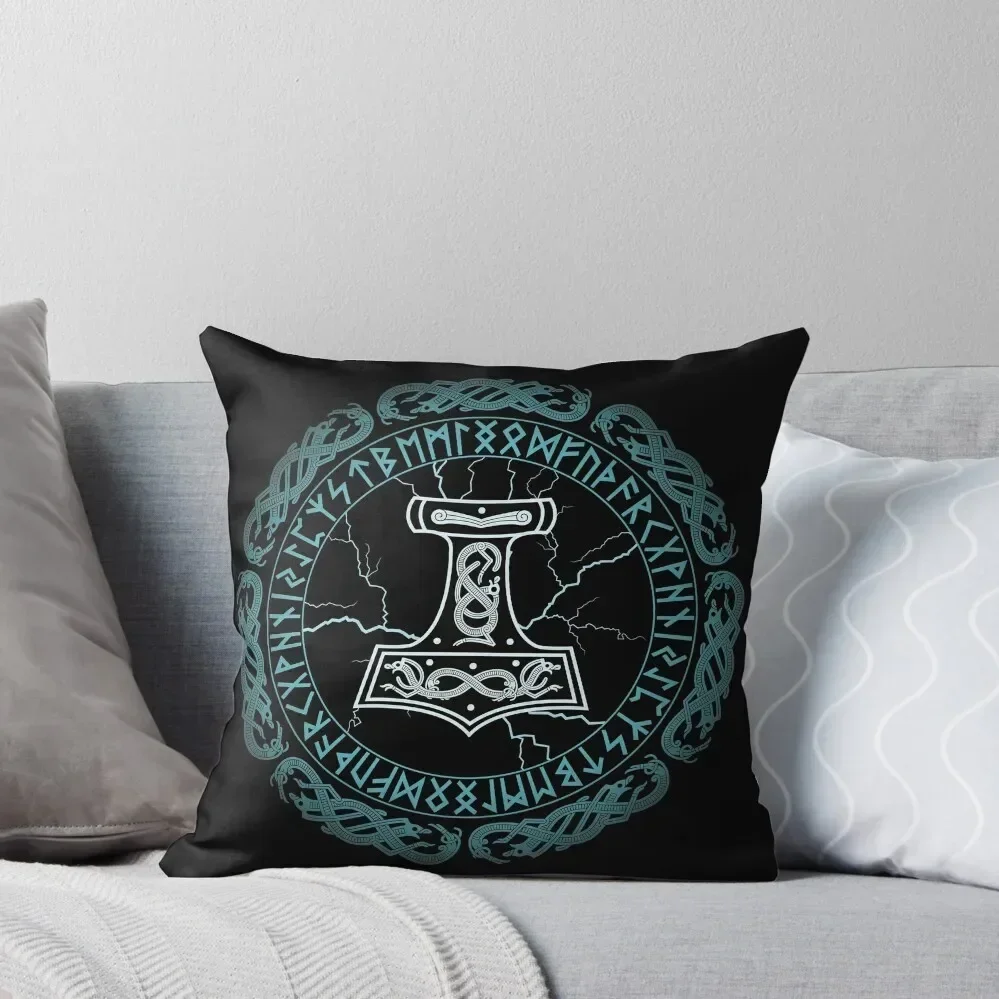 

Mjlnir Hammer of Thor Runes Throw Pillow Decorative Cushion Cover Decorative Sofa Cushion pillow