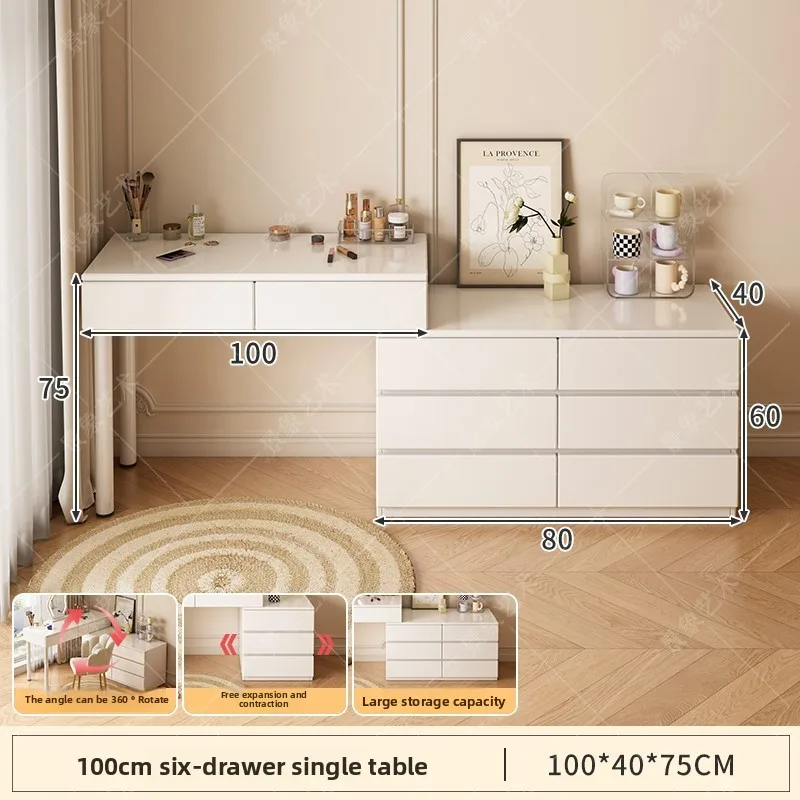 Precise Bedroom modern chest integrated dresser small apartment multi-functional retractable storage makeup table view 6