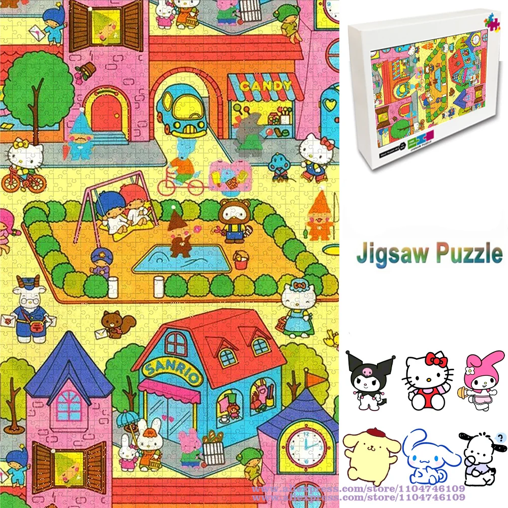 

Коллекция персонажей Sanrio, головоломки, мультяшные аниме-пазлы, 108/200/300/500/1000/1500 шт., интеллектуальные головоломки для детей