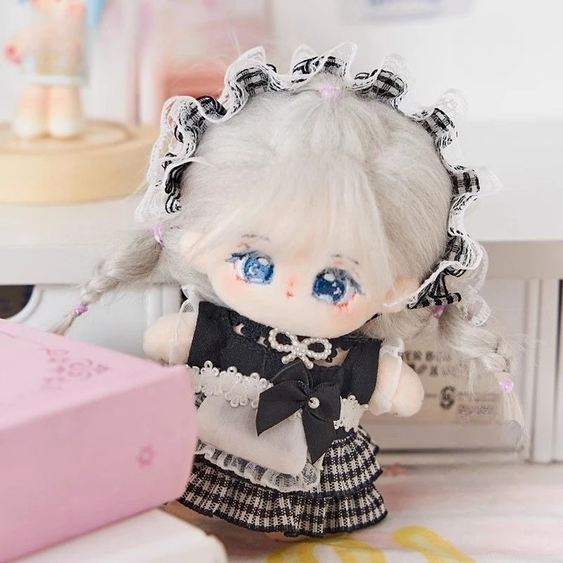 Mini cotton doll girl 10CM small pendant doll maid outfit