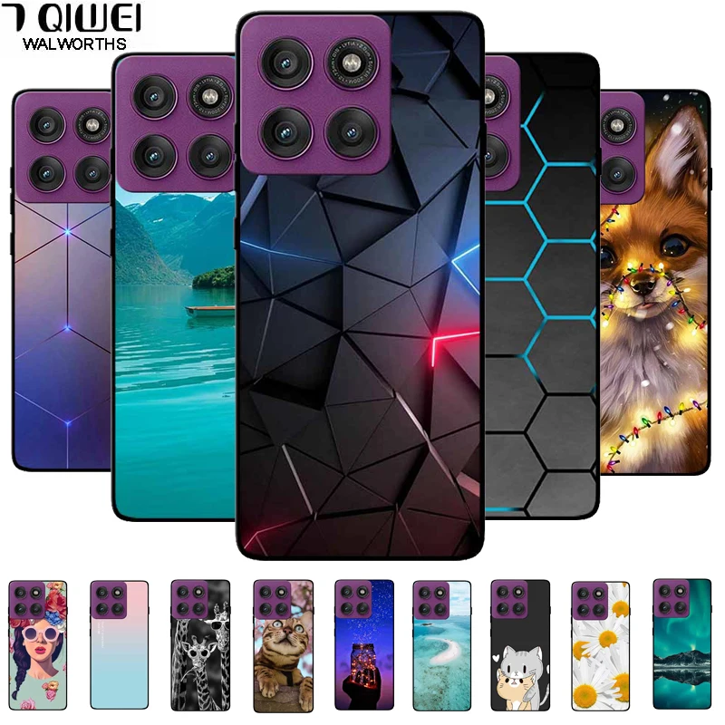 Para Motorola Edge 60 Pro Funda Edge 60 negro TPU Funda trasera de silicona para Edge 60 60 Pro 5G parachoques MOTO Edge60 5G Funda de teléfono