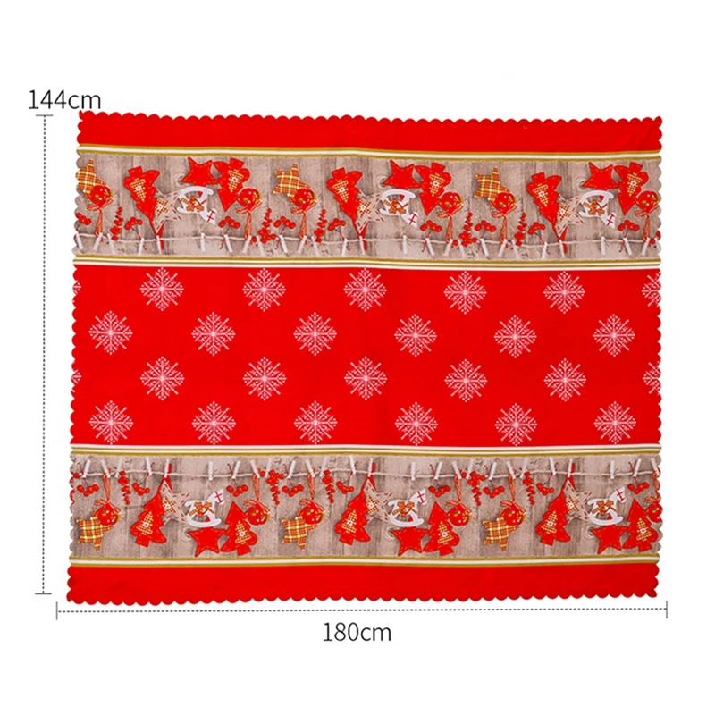 Christmas Tablecloth, Xmas Printed Rectangular Table Cover For Dining Room Kitchen Decor, 56Inch X 70Inch