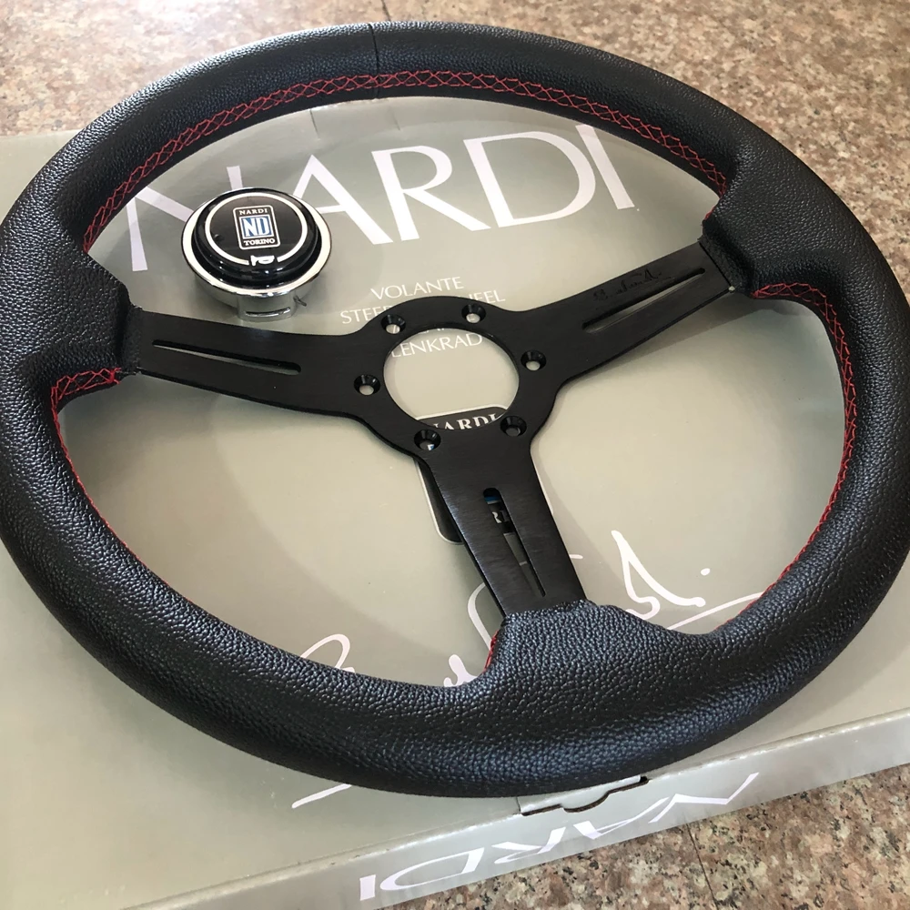 350MM Universal Racing Drift Nardi Steering Wheel Car ND PVC Leather JDM Steering Wheel Volantes For VW HONDA TOYOTA BMW Volvo