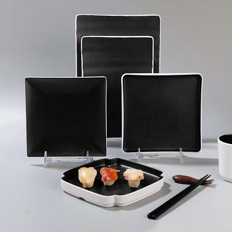 

Melamine Square Plate for Snack Barbecue, Retro Tableware, Restaurant, Hotel Food Tool, Side Dish, Buffet, Commercial
