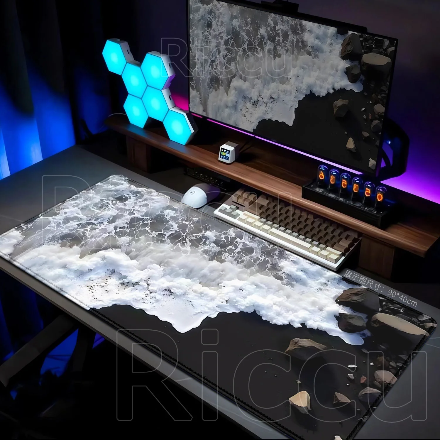 Grey Tone Ocean Mouse Pad Concise Computer Dark XXL MousePads Keyboard Mat Gamer Soft Office Carpet Table Mats Desktop Mouse Pad